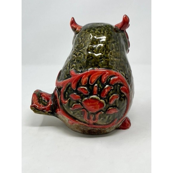 Mid Century Modern Owl 3D Eyes Figurine Decor Boho Retro 7.5" tall Ceramic - Picture 4 of 8